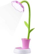🌸 rechargeable kids desk lamp, dimmable led table lamp with eye protection, touch sensor & pen holder - pink логотип