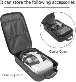 img 2 attached to 🎮 MASiKEN Black Oculus Quest 2 Head Strap and Carrying Case Kit - Lens Spacer, VR Oculus 2 Accessories, Elite Strap All-in-one Travel Case, Inner Custom Padded Interior with Shoulder Strap for Enhanced Shockproof Protection