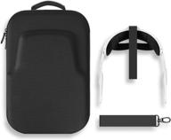 🎮 masiken black oculus quest 2 head strap and carrying case kit - lens spacer, vr oculus 2 accessories, elite strap all-in-one travel case, inner custom padded interior with shoulder strap for enhanced shockproof protection logo