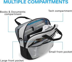 img 3 attached to 💼 Grey Laptop Bag, BAGSMART 15.6 Inch Lockable Computer Briefcase for Men and Women