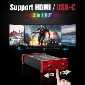 img 2 attached to 🎮 Видеоактиватор Mirabox USB3.0 HD c аудиозахватом и зарядным док-станцией с функцией переключения PD3.0, входами 4K Type C или HDMI, пассивным HDMI 4K пропуском: идеально подходит для Switch, PS5, трансляций в Twitch, OBS и записи.