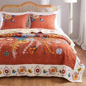 img 3 attached to Barefoot Bungalow Topanga Quilt Set, King/California King (3 Piece), Multicolor