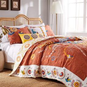 img 4 attached to Barefoot Bungalow Topanga Quilt Set, King/California King (3 Piece), Multicolor