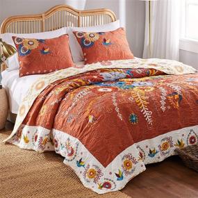 img 2 attached to Barefoot Bungalow Topanga Quilt Set, King/California King (3 Piece), Multicolor