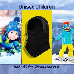 img 2 attached to Stay Warm in Style with the 4-Piece Kids Winter Windproof Hat – Unisex Balaclava Ski Face Covering for Thick, Cozy Protection