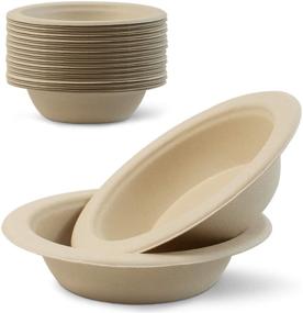 img 4 attached to 🌍 Green Earth 16 oz 125-Count Compostable Bowls, Natural Bamboo Fiber, Everyday Tableware - Biodegradable, eco-friendly, and microwave-safe disposable round bowls - Gluten-Free