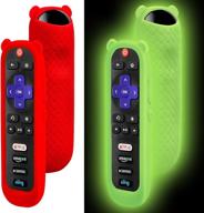 2-pack silicone protective case for tcl roku tv remote control - anti-slip shockproof glow in the dark cover for roku tv remote - enhanced seo logo