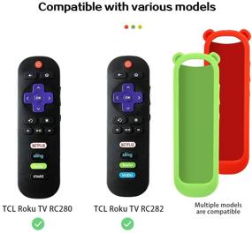 img 3 attached to 2-Pack Silicone Protective Case for TCL Roku TV Remote Control - Anti-Slip Shockproof Glow in The Dark Cover for Roku TV Remote - Enhanced SEO