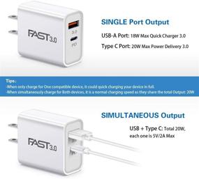 img 3 attached to 🔌 Быстрое зарядное устройство iSeekerKit 20W USB C [4 штуки] - Двойное портовое устройство PD Power Delivery + Быстрое зарядное устройство 3.0 для стены, совместимое с iPhone 12/11/Pro Max, XS/XR/X, 8/7/6, iPad Pro, Samsung Galaxy, Google Pixel