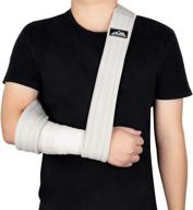 🤕 supregear arm sling 71 inch / 180cm (grey) - adjustable lightweight shoulder immobilizer for comfortable medical support of injured arm, hand, elbow - breathable shoulder support logo