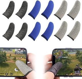 img 4 attached to 🕹️ 12Pack Mobile Game Controller Finger Sleeve Sets - Full Touch Screen Thumb Sleeves for PUBG Mobile/Rules of Survival/Knives Out - Anti-Sweat, Breathable, Sensitive Shoot and Aim for Android & iOS
