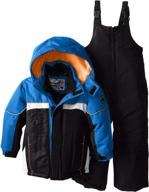 👦 colorblock snowsuit for boys - rothschild little cobalt clothing logo