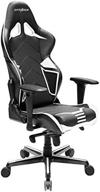 dxracer racing series oh/rv131/nw ergonomic gaming office chair with head and lumbar support pillows - black/white, pu leather logo