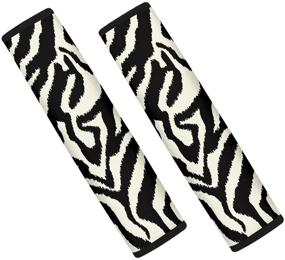 img 3 attached to FUSURIRE Zebra Prints Car Seat Belt Shoulder Pads Soft Comfort Auto Seatbelt Protector