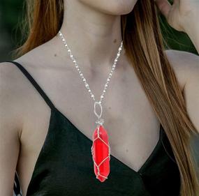 img 1 attached to 💎 Natural Red Carnelian Crystal Healing Necklace for Women and Girls, Carnelian Gemstone Pendant Necklace with Agate Beads