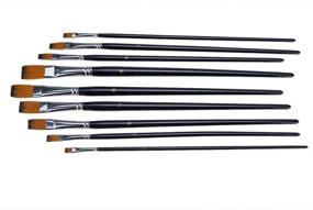 img 1 attached to 🖌️ Ultimate 9-Piece Marrywindix Artist Brush Set for Acrylic Watercolor - Professional Flat Pointed Tip Nylon Hair Brushes in Sleek Black Design