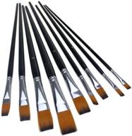 🖌️ ultimate 9-piece marrywindix artist brush set for acrylic watercolor - professional flat pointed tip nylon hair brushes in sleek black design logo