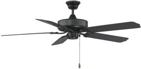 img 2 attached to Savoy House 52-EOF-5MB-FB Flat Black Downrod Mount Ceiling Fan with 5 Black Blades