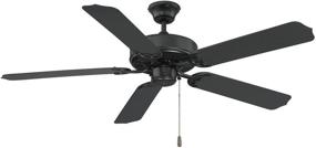 img 1 attached to Savoy House 52-EOF-5MB-FB Flat Black Downrod Mount Ceiling Fan with 5 Black Blades