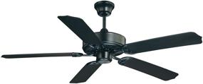 img 4 attached to Savoy House 52-EOF-5MB-FB Flat Black Downrod Mount Ceiling Fan with 5 Black Blades