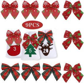 img 4 attached to 🎄 Enhance your Christmas Spirit with LessMo 9 PCS Decorative Bows - Perfect for Wreaths, Trees, Gifts, and Parties!