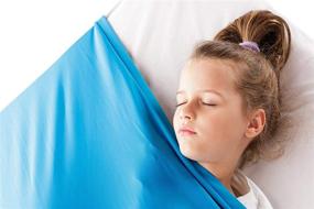 img 1 attached to 🤗 Hug Sheets-Sensory Compression Blanket, (Light Blue) Twin Size Compression Sheets for Kids, Toddlers, and Adults - Best Alternative to Weighted Blankets, Cool, Stretchy, Breathable Sheets That Offer a Cozy Cuddle