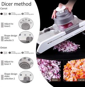 img 2 attached to 🔪 Mandoline Slicer: 18 Types Adjustable Stainless Steel Vegetable Cutter and Grater for Kitchen - Food Slicer, Potato Slicer, Onion Tomato, Fruit Chopper