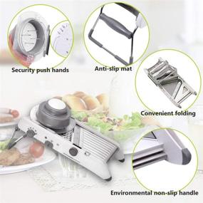 img 1 attached to 🔪 Mandoline Slicer: 18 Types Adjustable Stainless Steel Vegetable Cutter and Grater for Kitchen - Food Slicer, Potato Slicer, Onion Tomato, Fruit Chopper