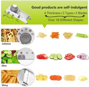 img 3 attached to 🔪 Mandoline Slicer: 18 Types Adjustable Stainless Steel Vegetable Cutter and Grater for Kitchen - Food Slicer, Potato Slicer, Onion Tomato, Fruit Chopper