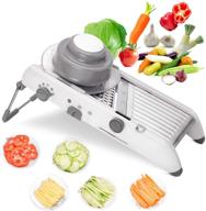 🔪 mandoline slicer: 18 types adjustable stainless steel vegetable cutter and grater for kitchen - food slicer, potato slicer, onion tomato, fruit chopper logo