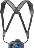 📸 usa gear dslr camera strap chest harness - quick release buckles, black neoprene pattern & accessory pockets - compatible with canon, nikon, sony & more point and shoot + mirrorless cameras logo