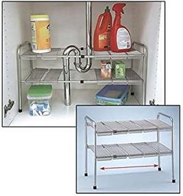 img 1 attached to ATB 2 Tier Expandable Adjustable Under Sink Shelf Storage: The Ultimate Kitchen Organizer