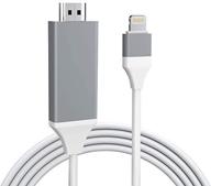 🔌 apple mfi certified lightning to hdmi adapter cable for iphone ipad - white, 1080p hd tv connector cable for tv/projector/monitor logo