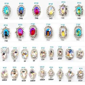 img 4 attached to 💎 30-Piece Set of Large Crystal Rhinestones and Gems for DIY Nail Art, Crafts, and Jewelry Making