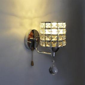 img 3 attached to 💡 Modern Decorative Crystal Wall Sconces - INHDBOX Wall Lamp Light with E27 Socket 5W Bulb for Living Room, Bathroom, Bedroom, Hallway - Silver Finish