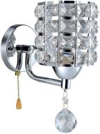 💡 modern decorative crystal wall sconces - inhdbox wall lamp light with e27 socket 5w bulb for living room, bathroom, bedroom, hallway - silver finish логотип