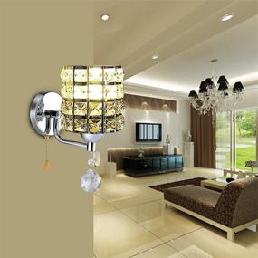 img 2 attached to 💡 Modern Decorative Crystal Wall Sconces - INHDBOX Wall Lamp Light with E27 Socket 5W Bulb for Living Room, Bathroom, Bedroom, Hallway - Silver Finish