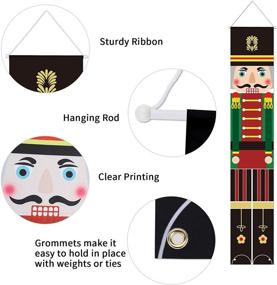 img 1 attached to 🎅 Gusgopo Nutcracker Soldier Merry Christmas Door Banners: Festive Decorations for Home and Outdoor Spaces