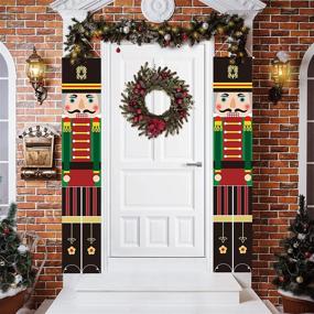 img 4 attached to 🎅 Gusgopo Nutcracker Soldier Merry Christmas Door Banners: Festive Decorations for Home and Outdoor Spaces