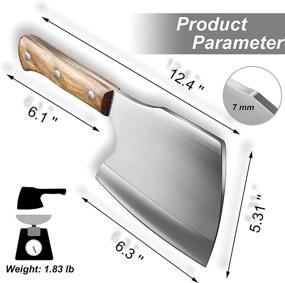 img 3 attached to 🔪 Тяжёлый костяной колун: 6'' мясной тесак из нержавеющей стали с массивной рукоятью из груши для кухни, фермы, ресторана и скотобойни - ЦЗЕН ЦЗЯ ДАО