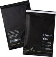 🌱 parsoul black thank you 100% compostable poly mailers - eco-friendly shipping bags, 100 pack of biodegradable 10x13 bags logo