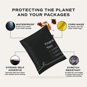img 3 attached to 🌱 Parsoul Black Thank You 100% Compostable Poly Mailers - Eco-friendly Shipping Bags, 100 Pack of Biodegradable 10x13 Bags