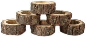 img 4 attached to 🔨 Nirvana Class Handmade Rustic Wood Napkin Rings Set of 6 for Table Decor at Dinner