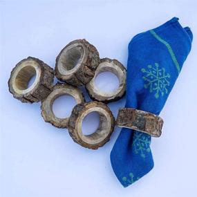 img 2 attached to 🔨 Nirvana Class Handmade Rustic Wood Napkin Rings Set of 6 for Table Decor at Dinner