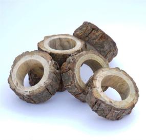 img 3 attached to 🔨 Nirvana Class Handmade Rustic Wood Napkin Rings Set of 6 for Table Decor at Dinner