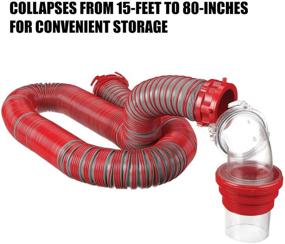 img 2 attached to 🚽 RV Sewer Hose Kit - Viper 15-Foot Universal Sewer Hose for Campers, Includes Rotating Fittings, 90 Degree ClearView Sewer Adapter, and 2 Drip Caps