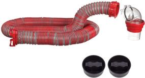 img 4 attached to 🚽 RV Sewer Hose Kit - Viper 15-Foot Universal Sewer Hose for Campers, Includes Rotating Fittings, 90 Degree ClearView Sewer Adapter, and 2 Drip Caps