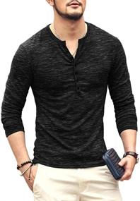 img 1 attached to JXEWW Henley Tshirts Cotton Sleeves Men's Clothing and Shirts