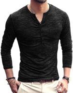 jxeww henley tshirts cotton sleeves men's clothing and shirts logo