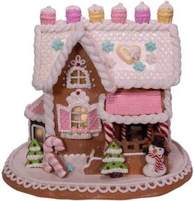 img 3 attached to 🏠 Kurt S. Adler 9-Inch LED Lights Gingerbread House: Festive Multi-Colored Delight!